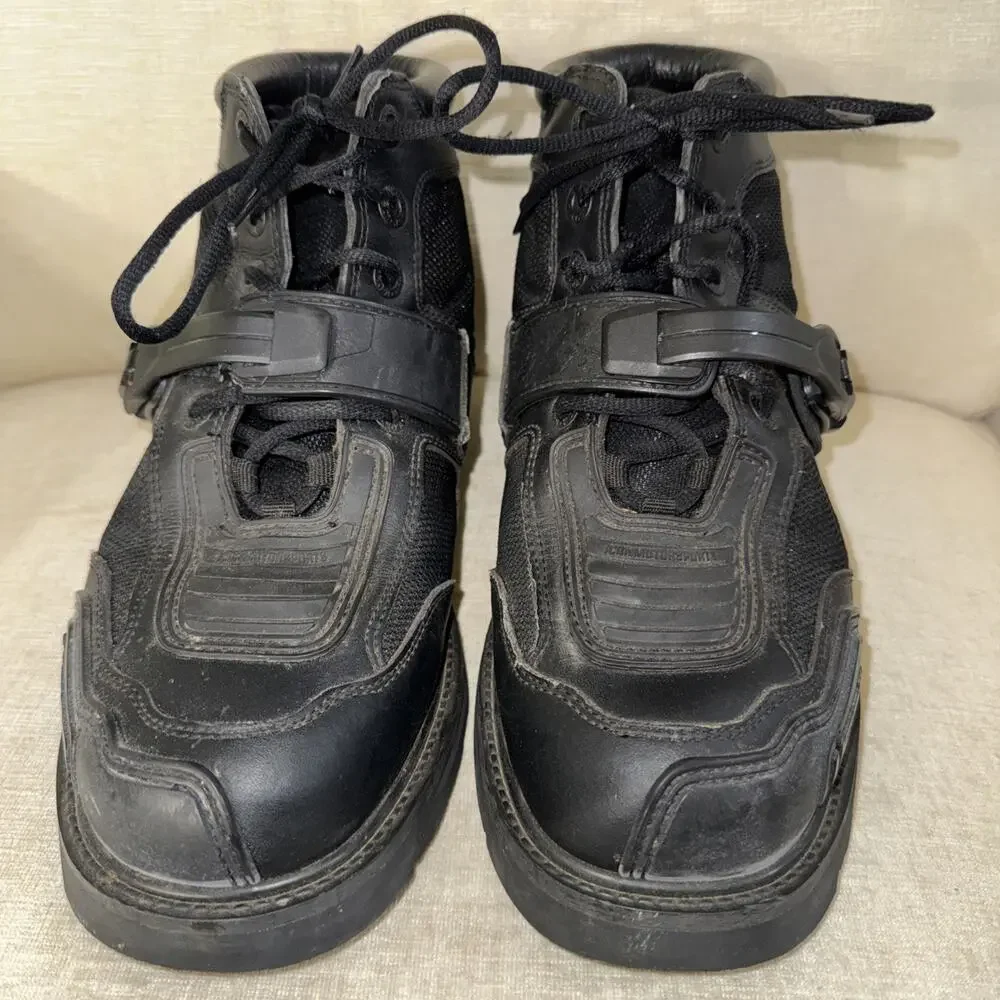 Icon Field Armor Chukka Motorcycle Boots Black Leather Fabric Men's Size 13